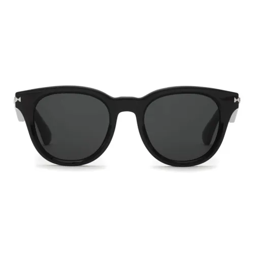 Burberry Acetate Metal Round Sunglasses Women's Black