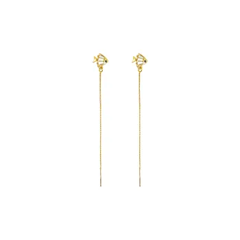 ERXI Zircon 925 Sterling Silver Needle Drop Earrings Women's