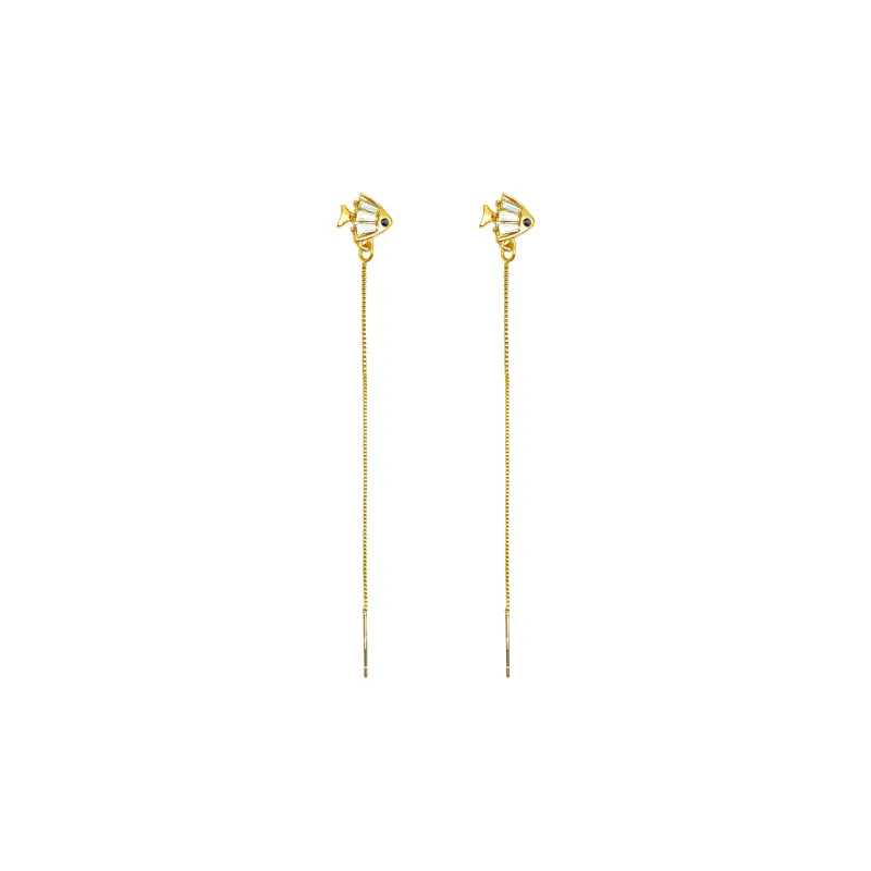 ERXI Zircon 925 Sterling Silver Needle Drop Earrings Women's-0