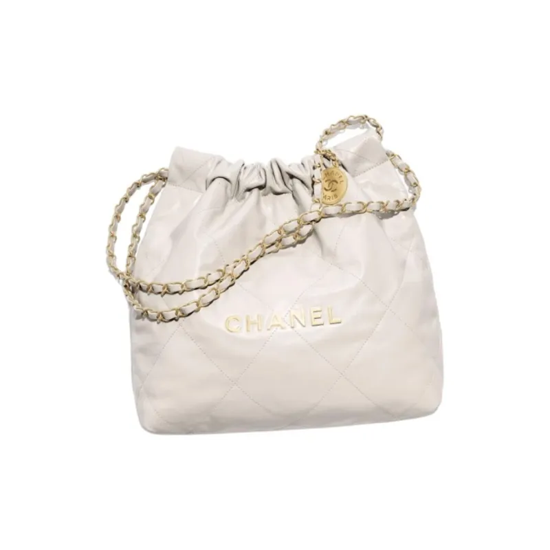 CHANEL Calfskin Hobo Bag Shoulder Bag Mini Women's Light Gray-0