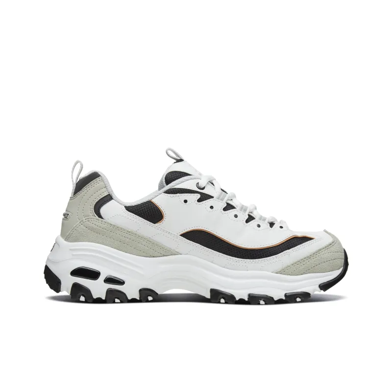 Skechers D'Lites 1.0 Casual Shoes Women's Low Top Light Gray/White/Black-6