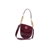 Burgundy-Leather Long Strap+Regular Handle with Acrylic Loop