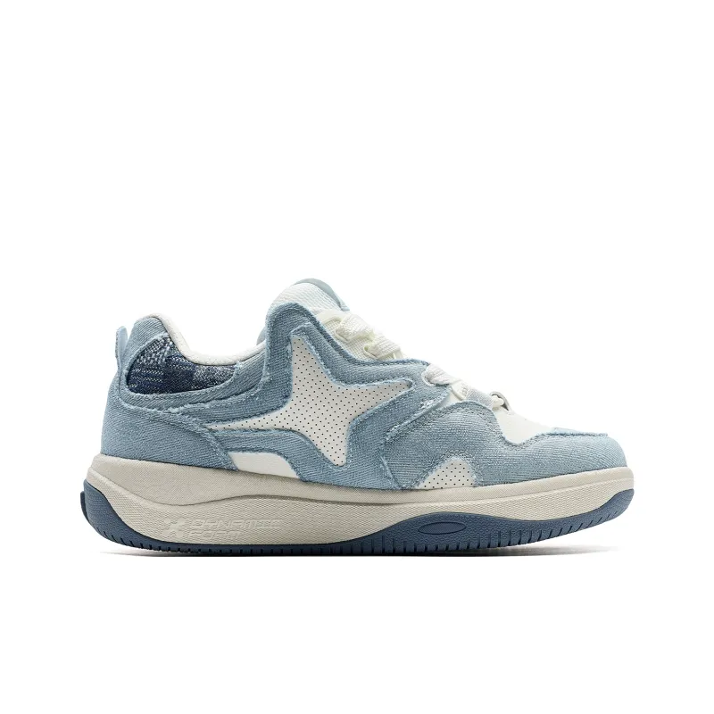 XTEP Star X Anti Slip Wear Resistant Low Top Skateboard Shoes Men's Blue White-1