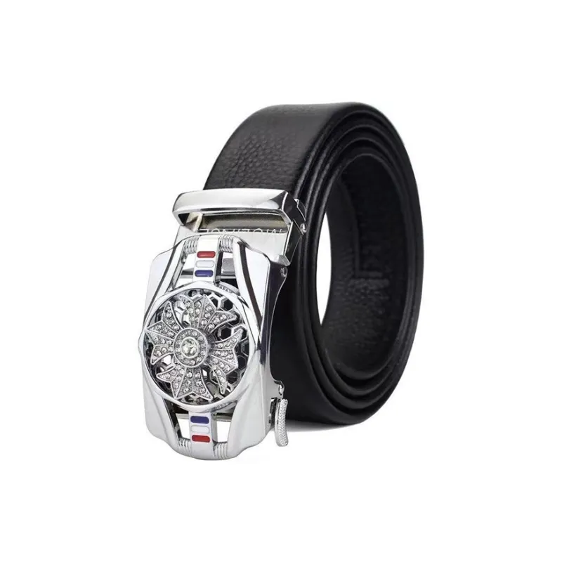 Mulinsen PU Alloy Leather Belts Unisex Style 3.5CM-2