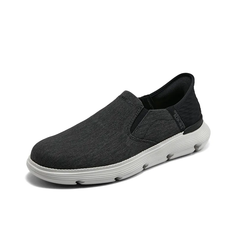 Skechers Cushioned Wear Resistant Lightweight Low Top Casual Shoes Men's Black-2