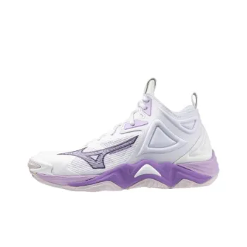 Mizuno Wave Momentum 3 Anti Slip Wear Resistant Mid Top Training Shoes Women's White Purple