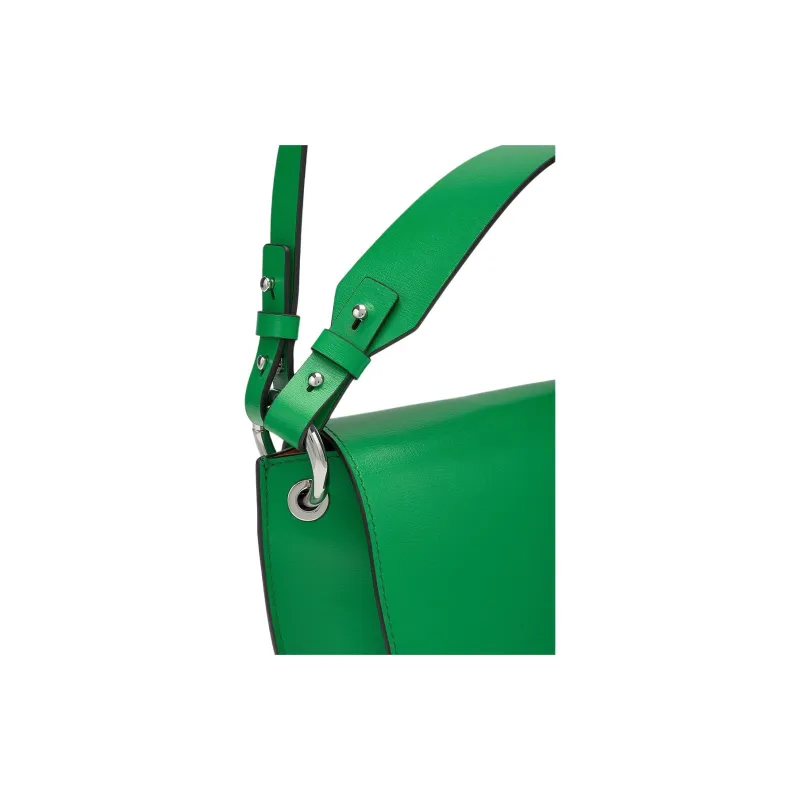 GANNI Leather Saddle Bag Shoulder Bag Crossbody Bag Handbag Women's Green-3