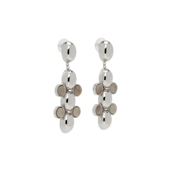 ISABEL MARANT Brass Stones Stud Earrings Women's Silver