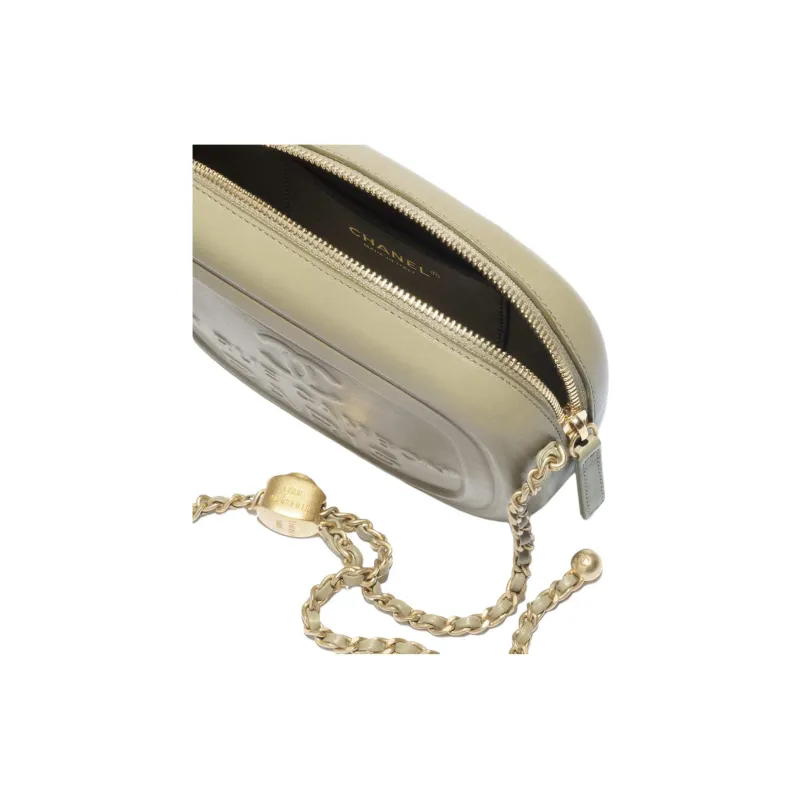 CHANEL Lambskin Camera Bag, Shoulder Bag, Crossbody Bag Mini Women's Khaki-4