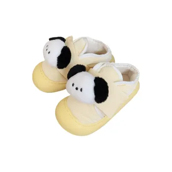 Thin Strips Cotton Slippers Women's, Lemon
