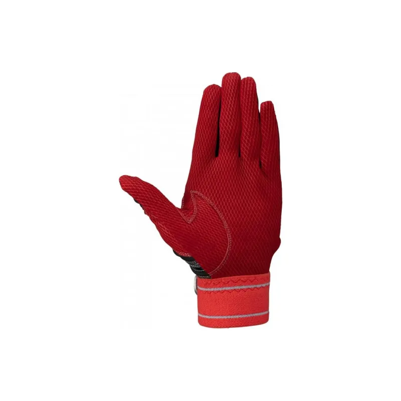 Mizuno Sheepskin Sports Gloves Unisex Black Red/White Silver/Red Silver-1