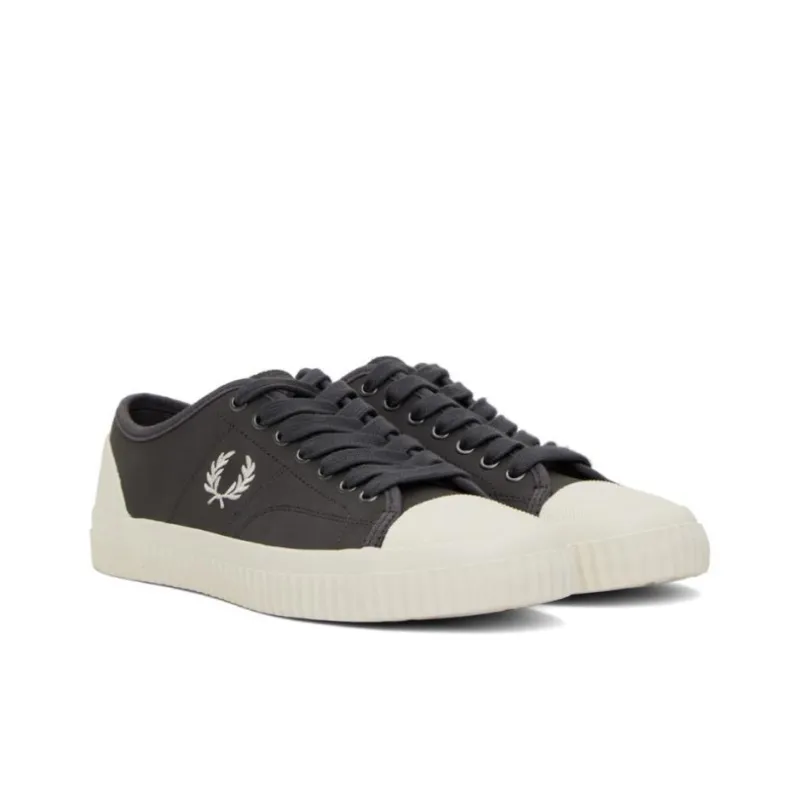 FRED PERRY Hughes Low-Top Skateboard Shoes Men's Black White-2