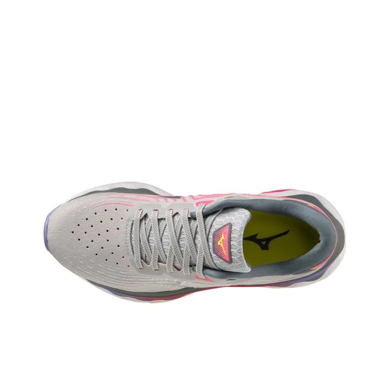 Mizuno Wave Horizon 6 Anti-Slip Wear-Resistant Low-Top Casual Running Shoes Women's Gray White Pink Purple-4