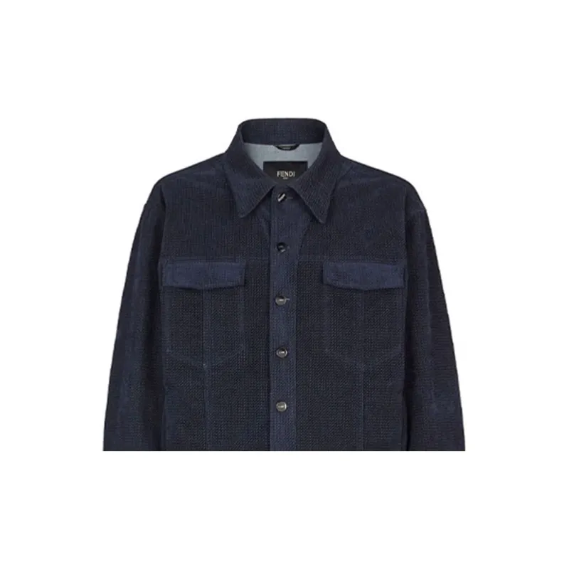 FENDI Jackets & Coats Men's Blue-5