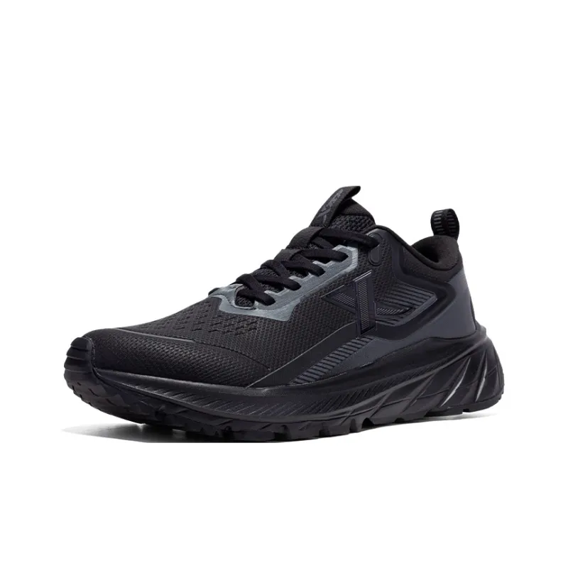 XTEP Comfortably Slip Resistant Coverage Rebound Low Top Running Shoes Men's Black/Charcoal Gray-2