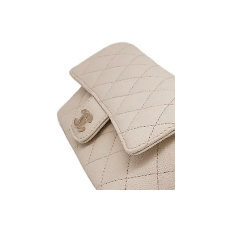 CHANEL Leather Eyeglass Pouch, Handbag, Shoulder Bag, Crossbody Bag Women's White-4