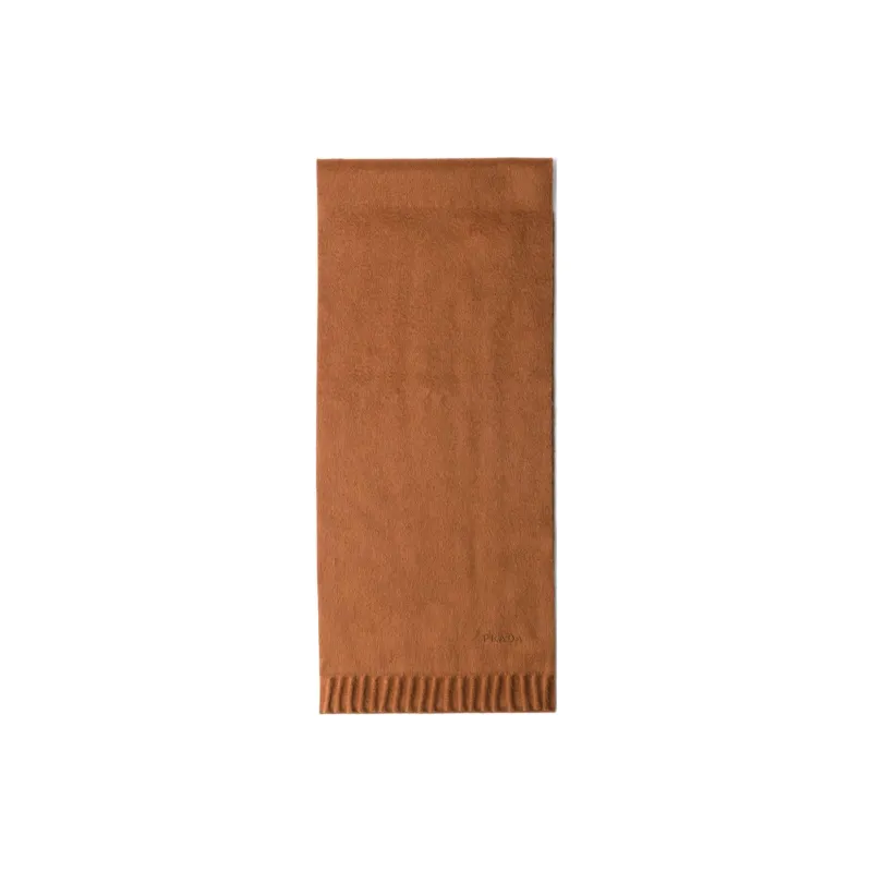 PRADA Logo embroidered Cashmere Scarf-0