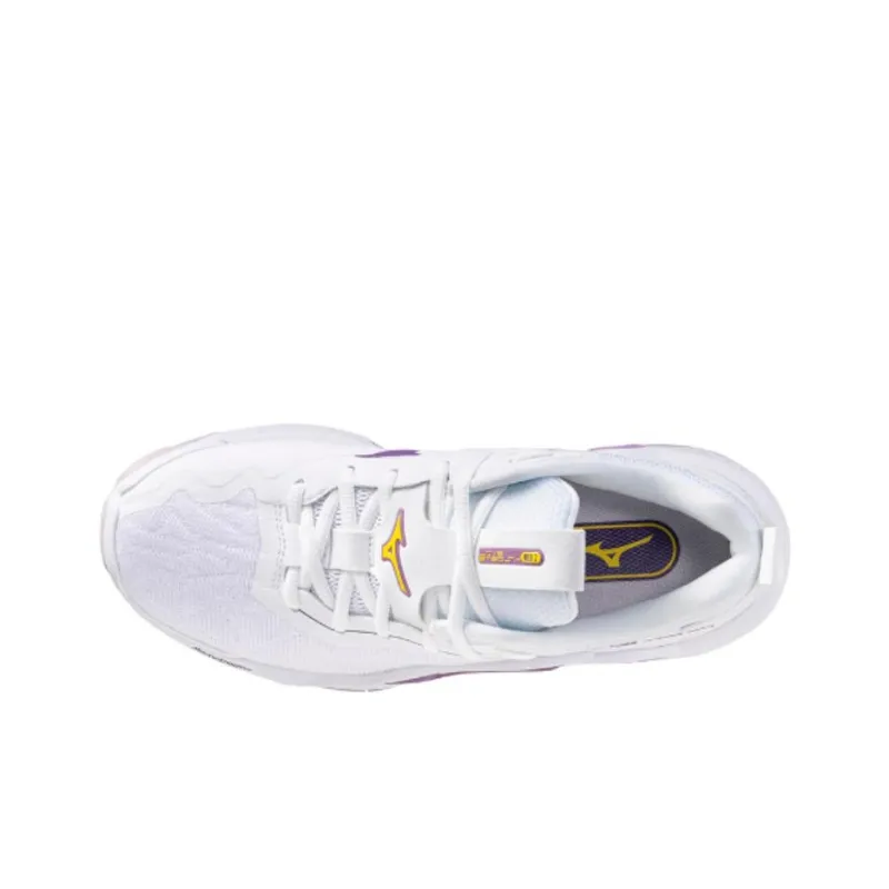 Mizuno Wave Stealth Anti Slip Wear Resistant Low Top Training Shoes Women's White Purple-2