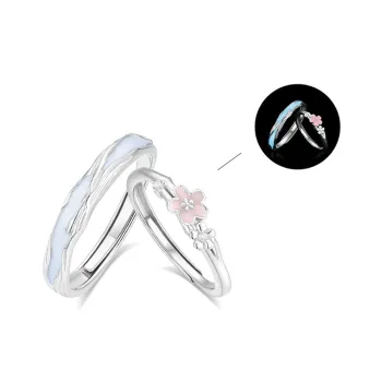 Muyan Alloy Falling Cherry Blossom Intertwined Branch Ring Unisex