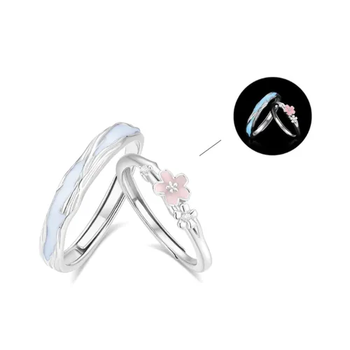Muyan Alloy Falling Cherry Blossom Intertwined Branch Ring Unisex