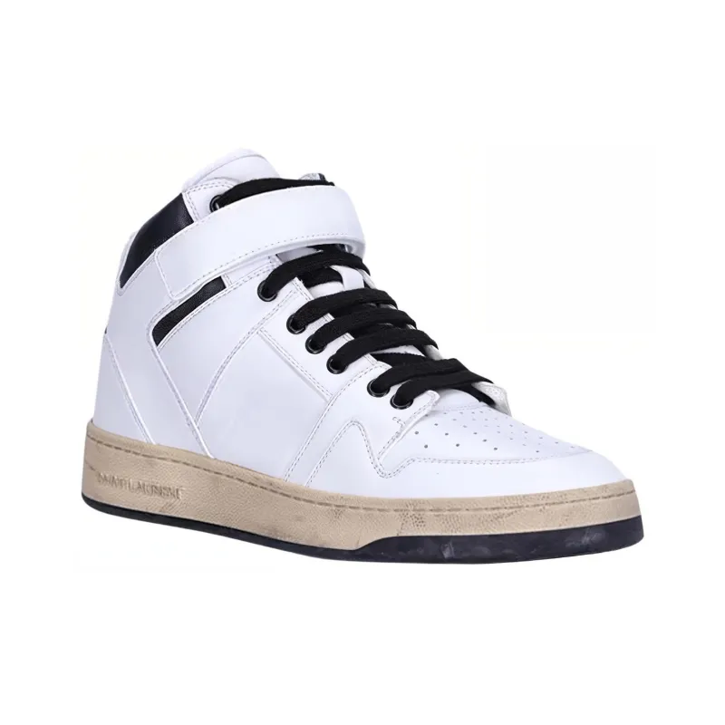 SAINT LAURENT Lax Round Toe Lace Up Sneakers-1