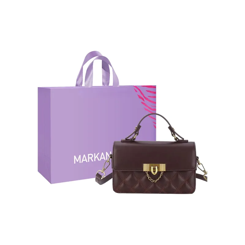 MARKANGARO PU Small Square Bag Regular Women's Brown/Coffee/Ecru/Black-0
