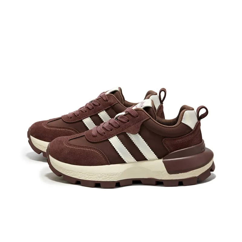 La Chapelle Wear-Resistant Height Increasing Low-Top Chunky Sneakers Women's-9