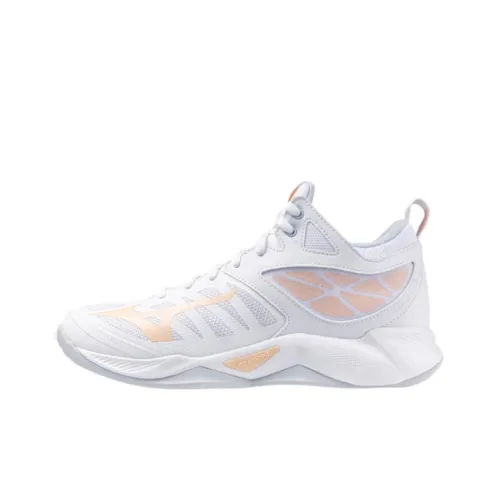 Mizuno Wave Dimension Anti-Slip Wear-Resistant Mid-Top Training Shoes Women's White