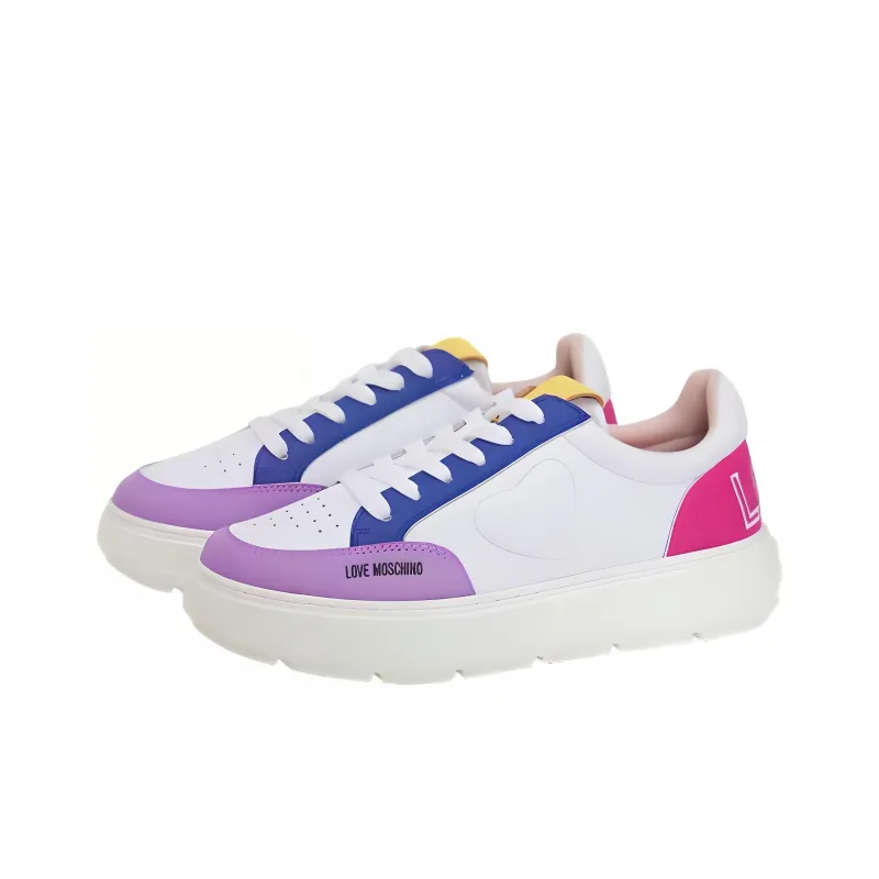 LOVE MOSCHINO Low Top Skateboard Shoes Women's White-2