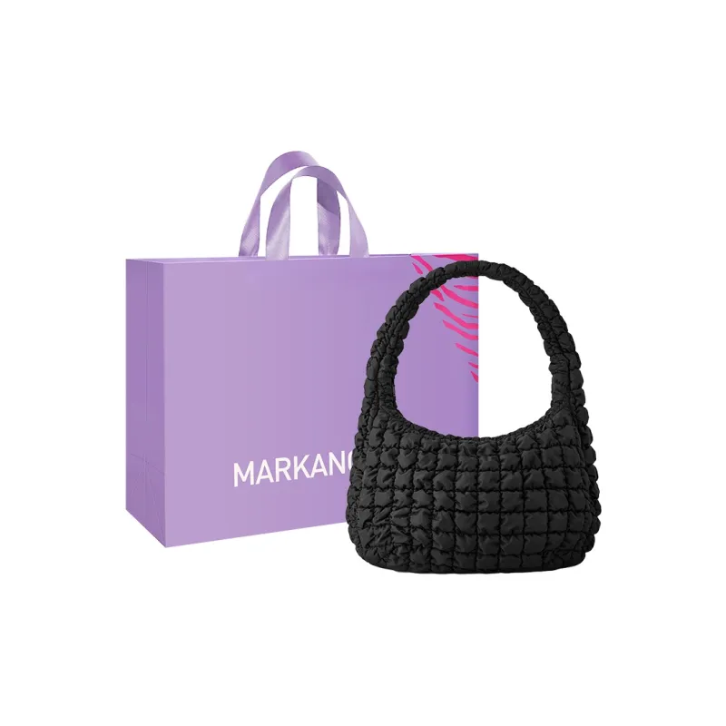 MARKANGARO Fabric Tote Large Size Women's White/Black-5
