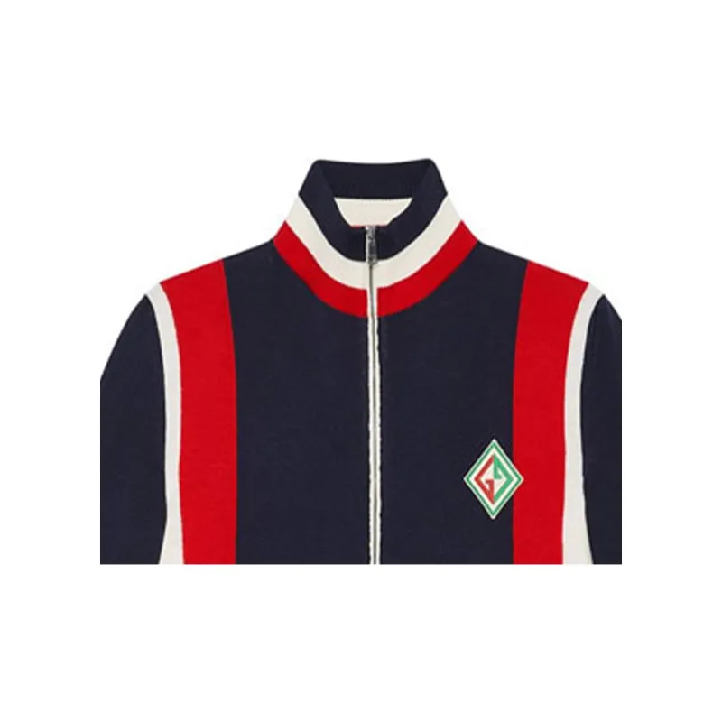 GUCCI Logo Appliqued Striped Wool Sweater-4