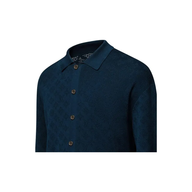LOUIS VUITTON Monogram Pointelle Cotton Overshirt-5