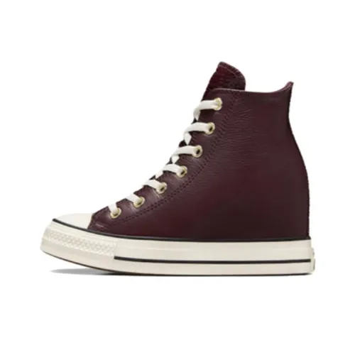 Converse Chuck Taylor All Star Anti-Slip Wear-Resistant High-Top Skateboard Shoes Women's Deep Red