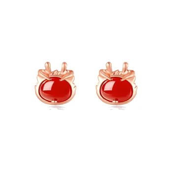 WAW Gold Plated Copper Glass Earrings Women's