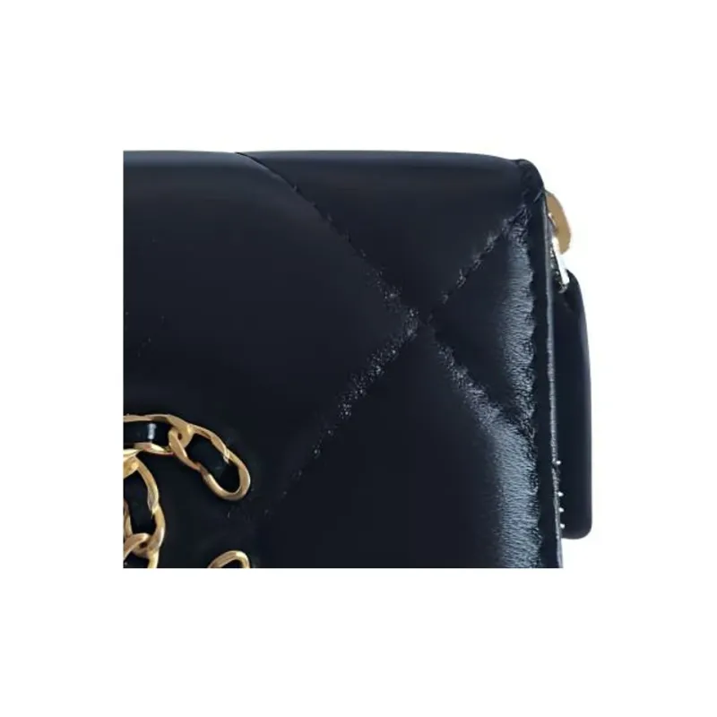 CHANEL Lambskin Wallet Trumpets Women's Black-2