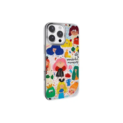LANWK Glass Material Everyday Gilded Phone Case Compatible With Apple IPhone 15/16 Pro/Max Anti-Drop Magnetic
