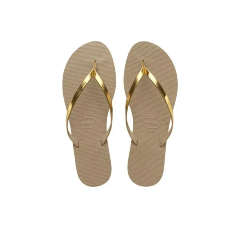 Havaianas You Metallic Abrasion-Resistant Flip Flops Women's Gold-4