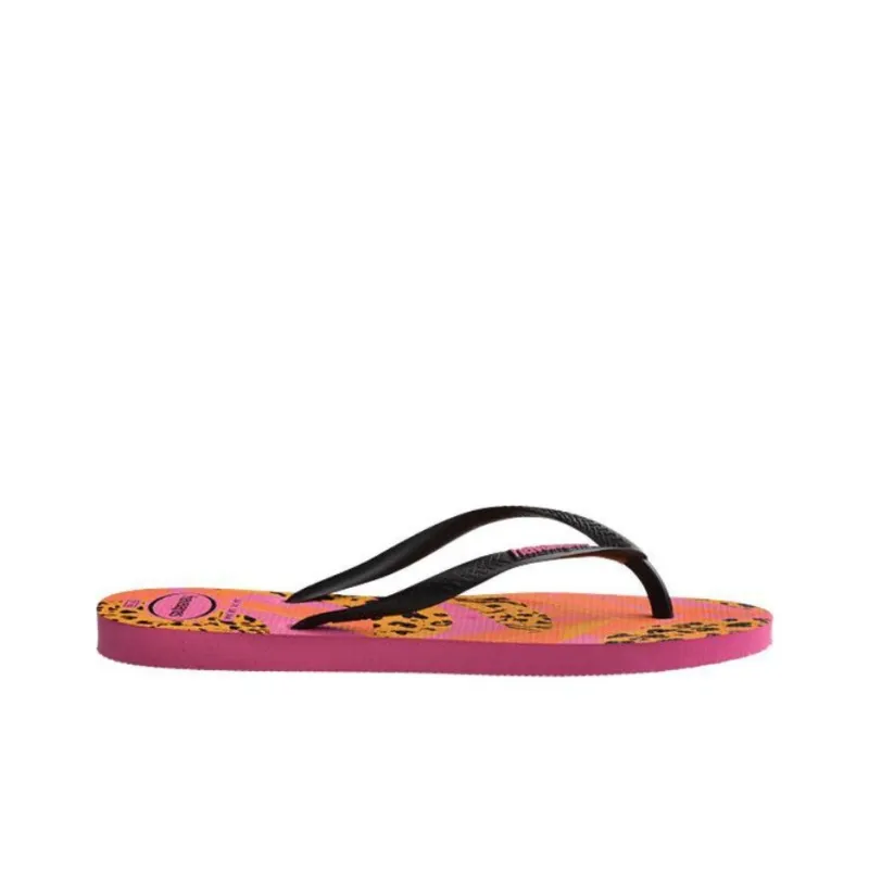 Havaianas Slim Summer Slip Resistant Quick Dry Flip Flops Women's Pink Orange Black-1