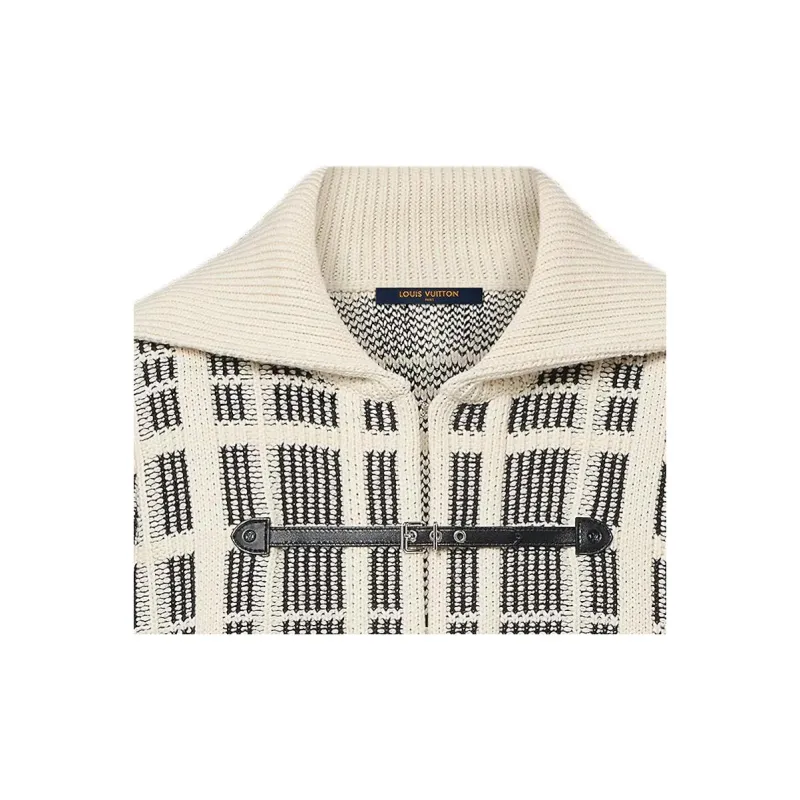 LOUIS VUITTON Graphic Tweed Knit Coat-2