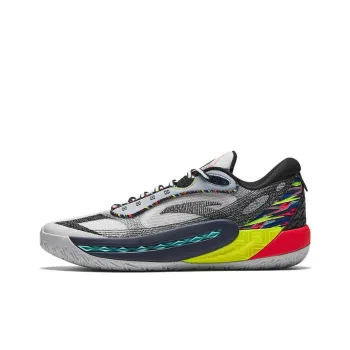 Anta Tide 6 Cushioning Anti Slip And Wear Resistant Mid Top Basketball Shoes Men's Gray Black