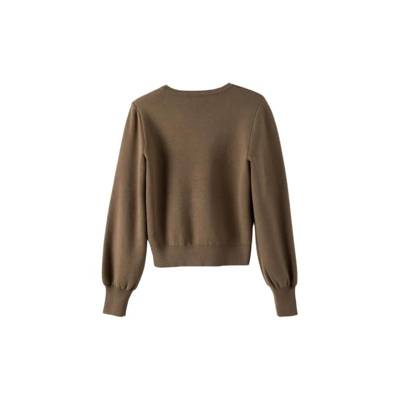 Late White Knitwear Women's Dark Khaki-1