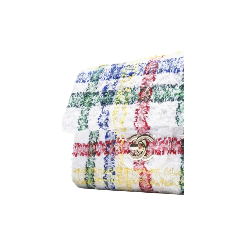 CHANEL Tweed Crossbody Bag, Shoulder Bag Mini Women's White Multicolor-3