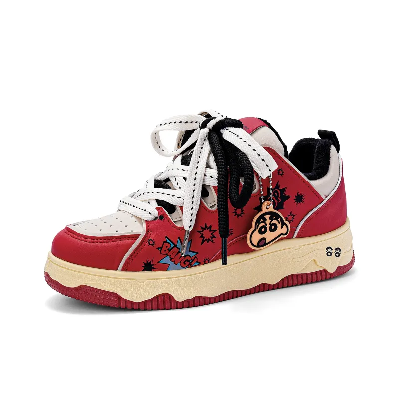 Crayon Shinchan Lightweight Breathable Height Increasing Low Top Skateboard Shoes Unisex-35