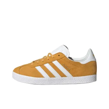 Adidas Originals GAZELLE Anti Slip Wear Resistant Low Top Kids' Skateboarding Shoes Yellow White Teenagers