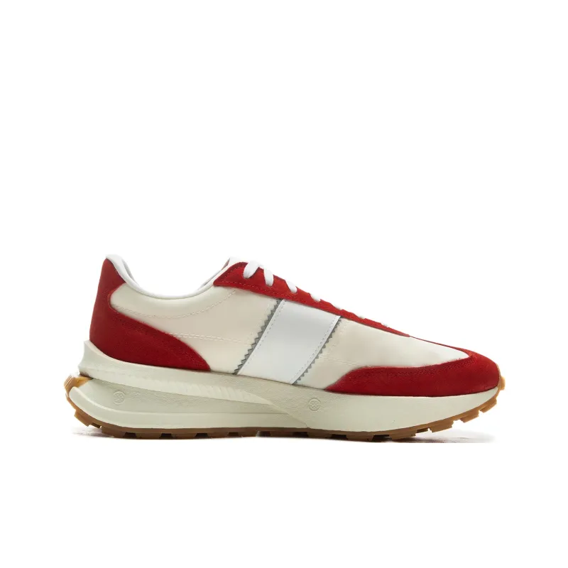 LiNing Lightweight Boat Anti Slip Wear Resistant Mid Top Casual Shoes Unisex Beige Red-1
