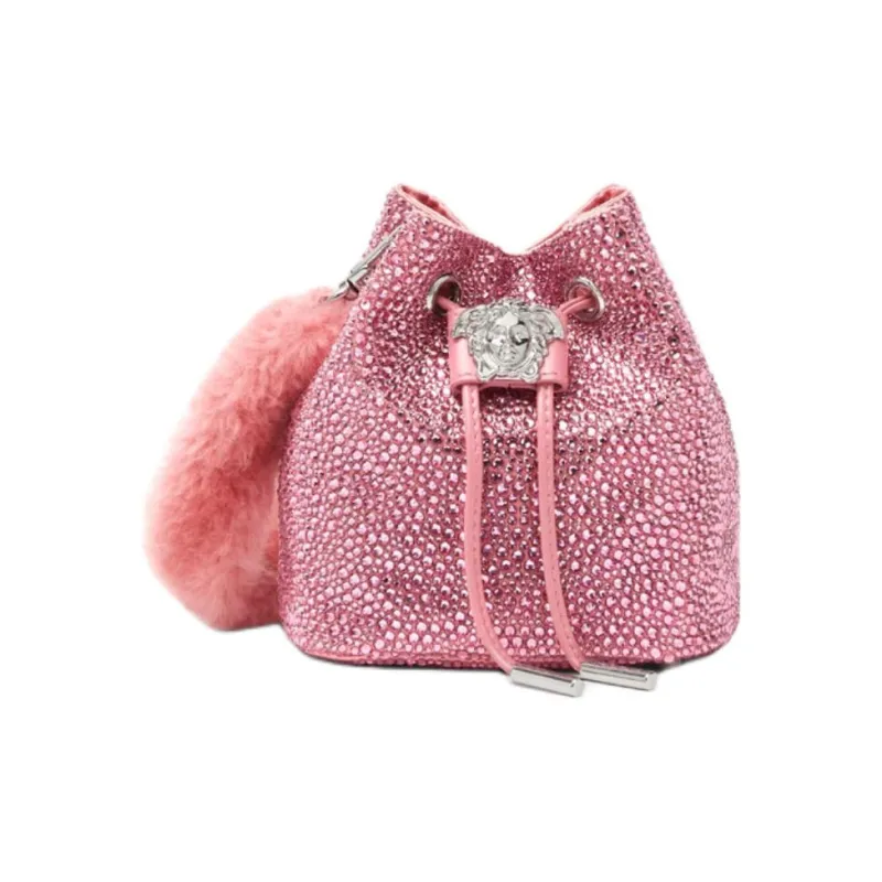 VERSACE La Medusa Viscose Bucket Bag Handbag Mini Women's Pink-0