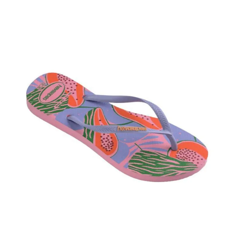 Havaianas Slim Summer Slip-Resistant Quick Dry Flip Flops Women's Fuchsia Green-2