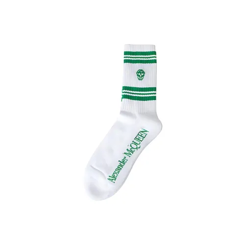Alexander McQueen Mid-Calf Socks Men's 1 Pack White Green