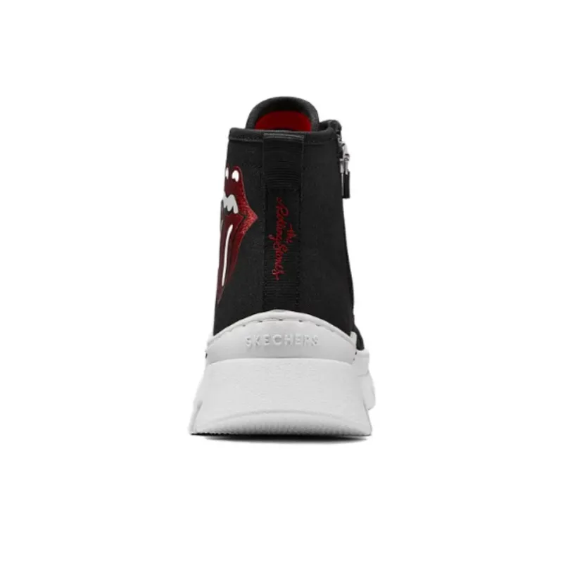 Skechers Anti Slip Wear Resistant High Top Canvas Shoes Women's Black-3