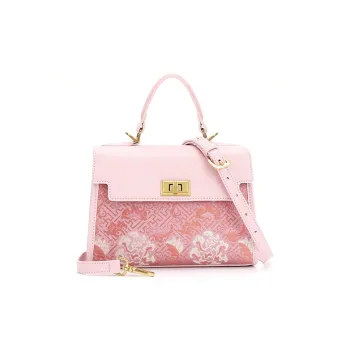 Pivsnu Silk Handbag Shoulder Bag Crossbody Bag Women's Pink